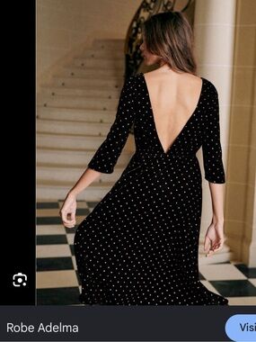 Sezane adelma black velvet dress
